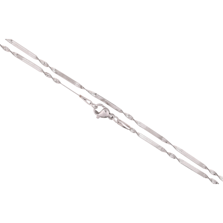Ланцюжок Xuping ТТМ Stainless Steel колір Родій «Плетіння Снейк перекручений» довжина 51см х 2мм фото №9