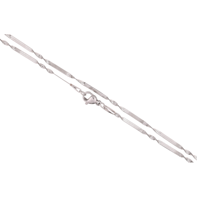 Ланцюжок Xuping ТТМ Stainless Steel колір Родій «Плетіння Снейк перекручений» довжина 51см х 2мм фото №1 Ланцюжок Xuping ТТМ Stainless Steel колір Родій «Плетіння Снейк перекручений» довжина 51см х 2мм фото №1