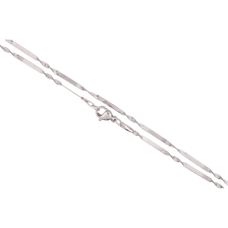 Ланцюжок Xuping ТТМ Stainless Steel колір Родій «Плетіння Снейк перекручений» довжина 51см х 2мм фото №1 Ланцюжок Xuping ТТМ Stainless Steel колір Родій «Плетіння Снейк перекручений» довжина 51см х 2мм фото №1