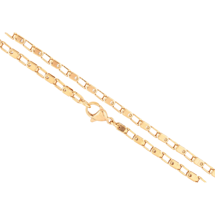 Ланцюжок Xuping ТТМ Stainless Steel колір 18К «Плетіння Фантазійне» довжина 46см х 3мм фото №4