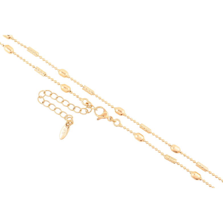 Цепочка Xuping Позолота 18K Плетение Перлина с бусинами длинна 45-50см х 1мм фото №6