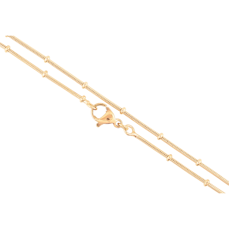 Цепочка Xuping Позолота 18K Плетение Ювелирный шнур с бусинами длинна 45см х 1мм фото №1