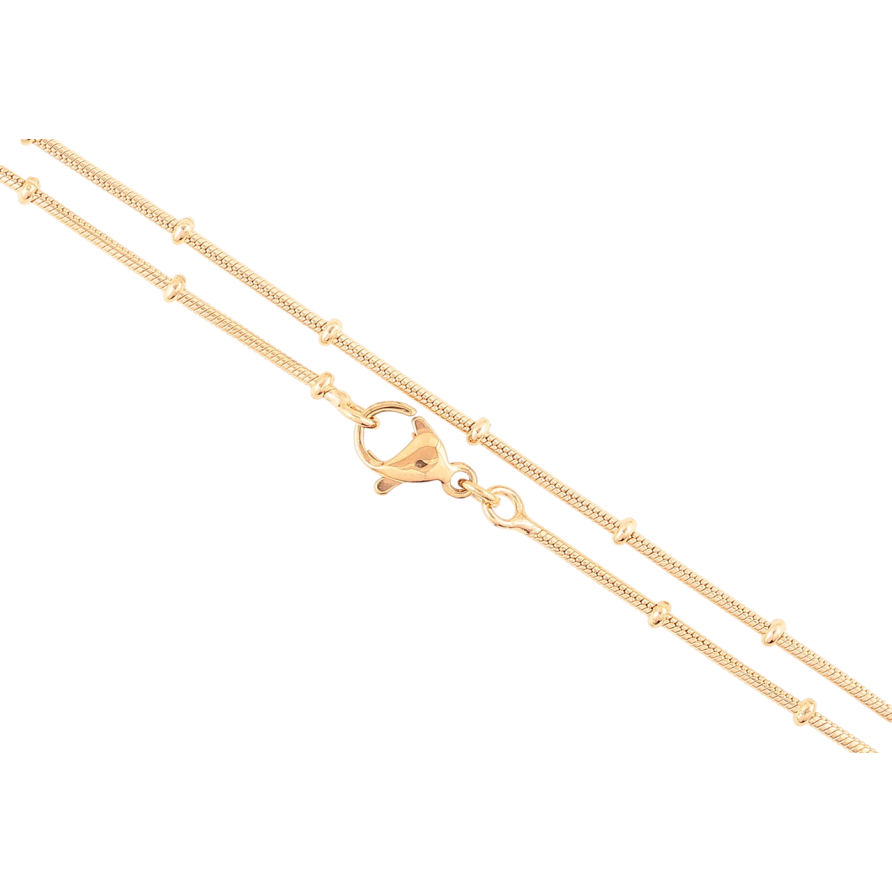 Цепочка Xuping Позолота 18K Плетение Ювелирный шнур с бусинами длинна 45см х 1мм фото №1