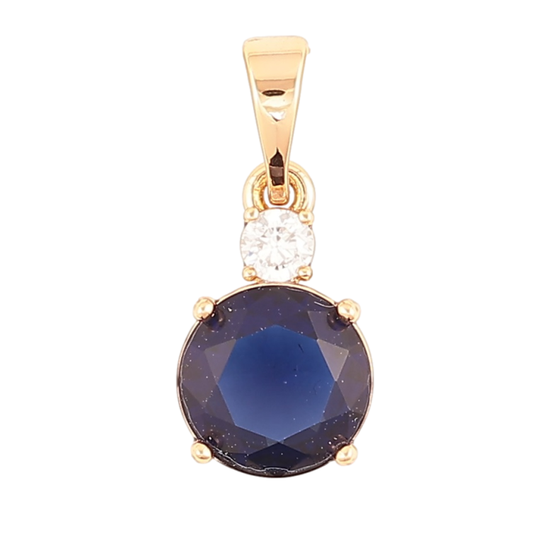 Кулон Xuping Позолота 18K Синий фианит с цирконием для цепочки до 5мм фото №1
