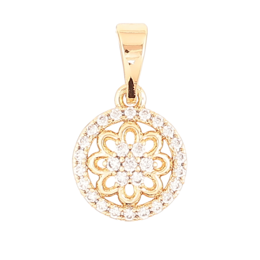 Кулон Xuping Позолота 18K «Квітковий візерунок з цирконієм» для ланцюжка до 5мм фото №1