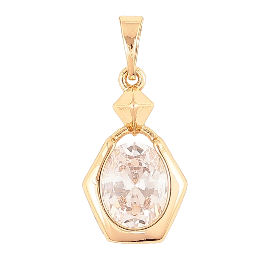 Кулон Xuping Позолота 18K «Фіаніт у фігурній оправі» для ланцюжка до 5мм фото №1