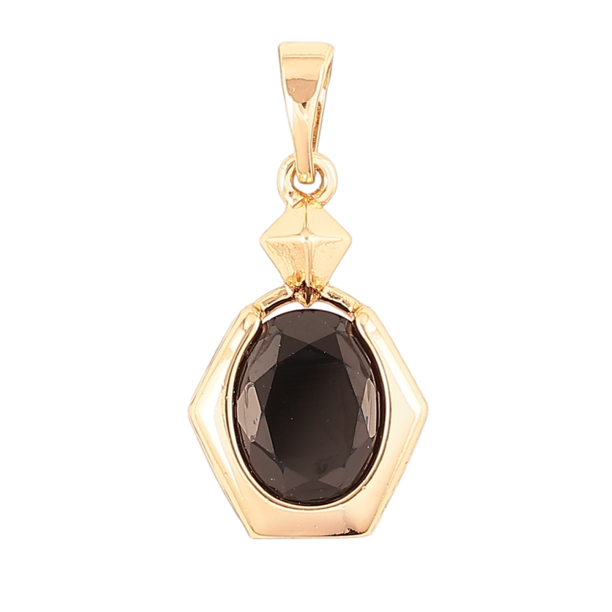 Кулон Xuping Позолота 18K Черный фианит в фигурной оправе для цепочки до 5мм фото №1