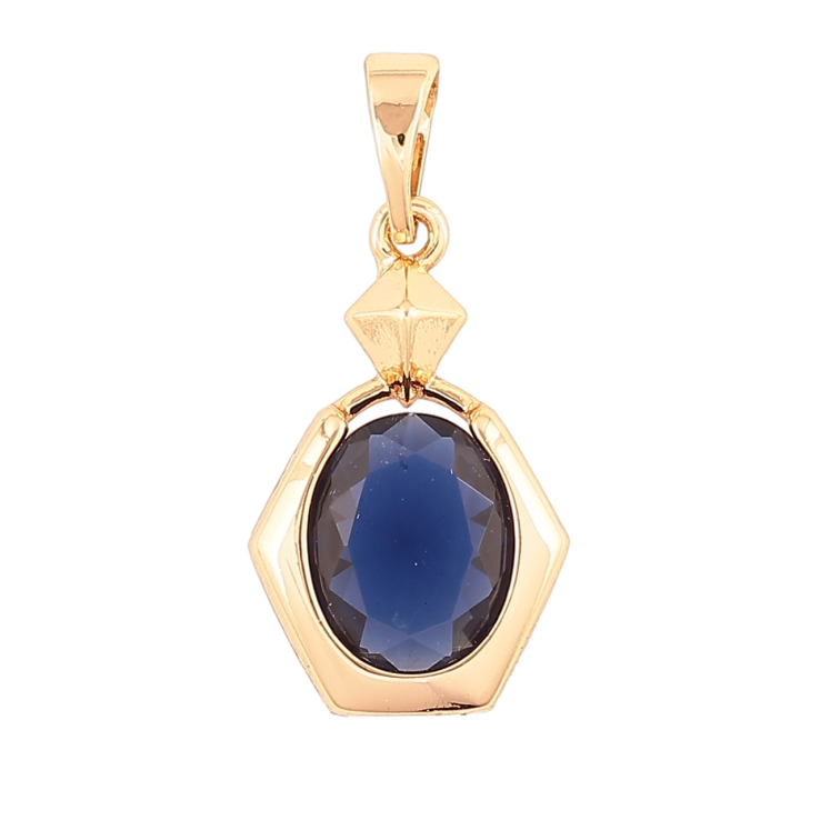 Кулон Xuping Позолота 18K «Синій фіаніт у фігурній оправі» для ланцюжка до 5мм фото №6