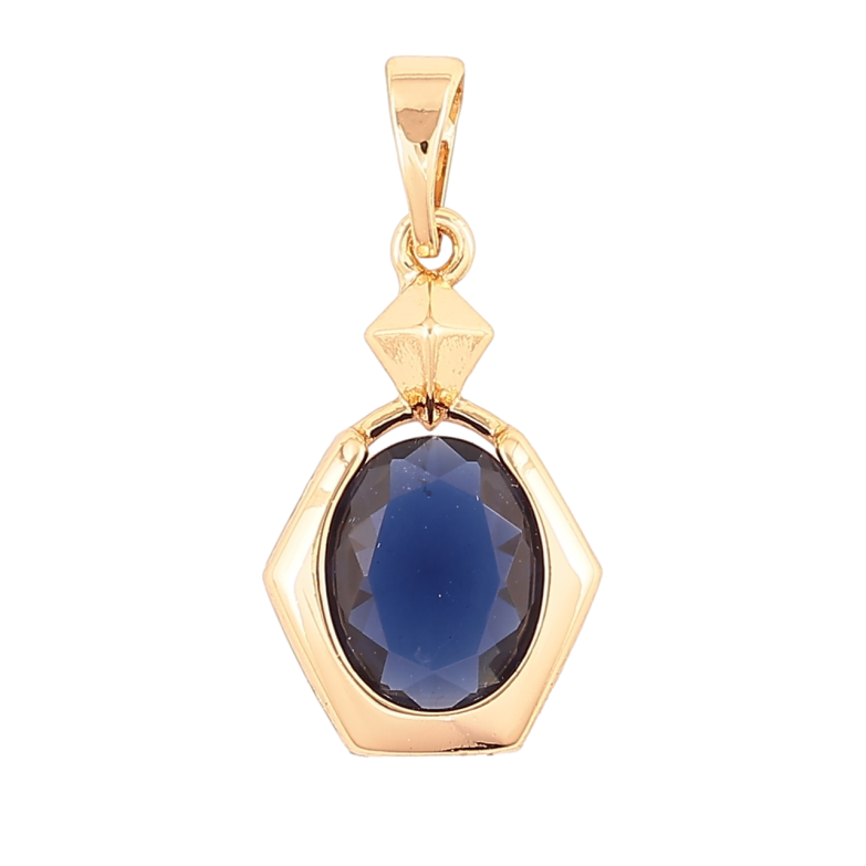 Кулон Xuping Позолота 18K Синий фианит в фигурной оправе для цепочки до 5мм фото №21