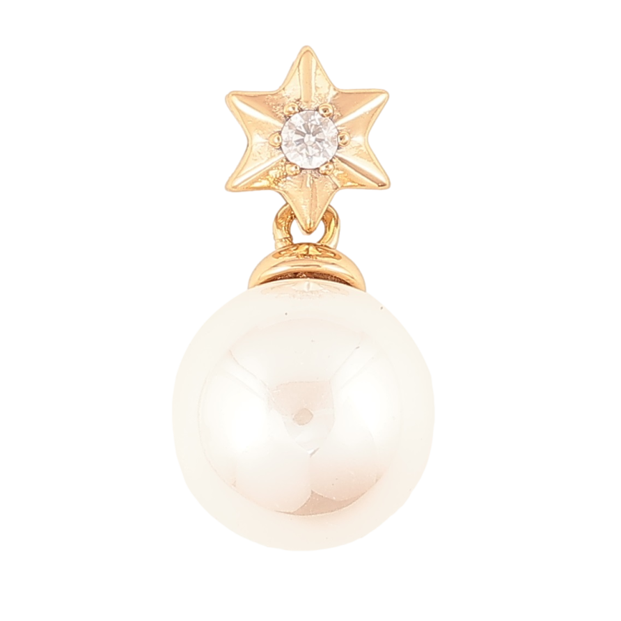 Кулон Xuping Позолота 18K «Зірочка з перлиною, ø 12мм» для ланцюжка до 2мм фото №1