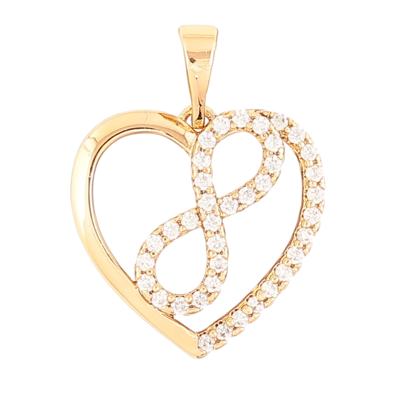 Кулон Xuping Позолота 18K Сердечко с знаком бесконечности для цепочки до 5мм фото №4