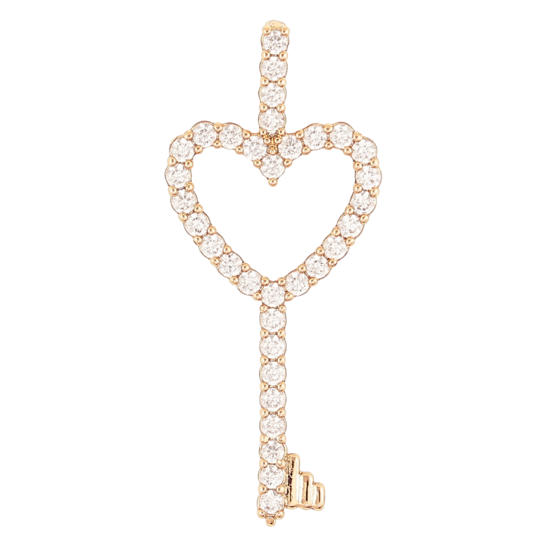 Кулон Xuping Позолота 18K Ключик-сердечко с цирконием для цепочки до 3мм фото №23