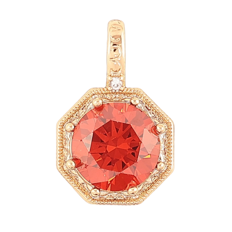 Кулон Xuping Позолота 18K Оранжевый фианит в фигурной оправе для цепочки до 4мм фото №4