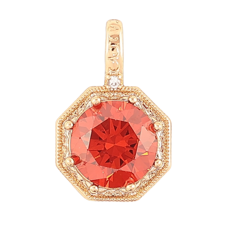 Кулон Xuping Позолота 18K Оранжевый фианит в фигурной оправе для цепочки до 4мм фото №18