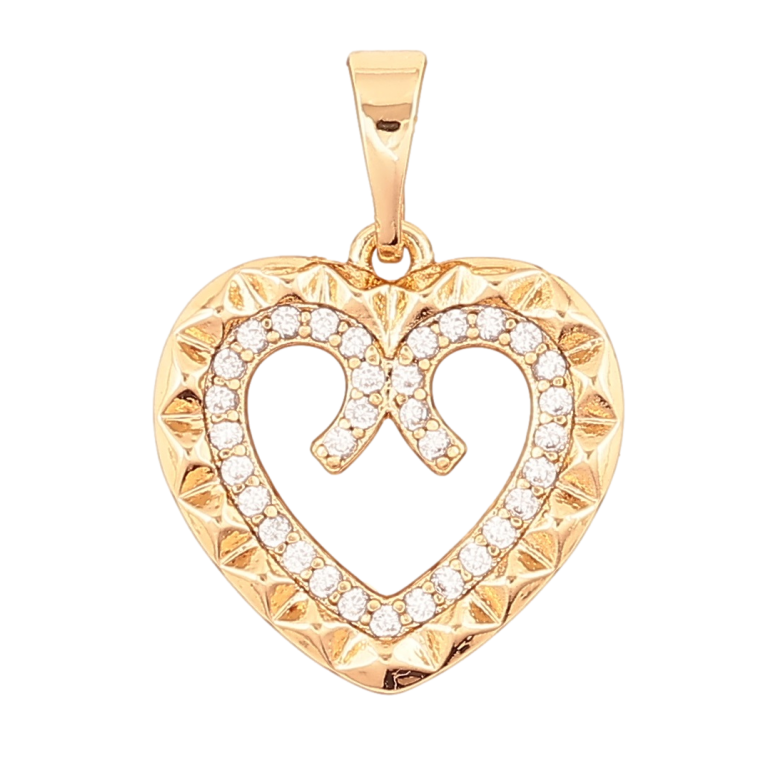 Кулон Xuping Позолота 18K «Сердечко з цирконієм» для ланцюжка до 5мм фото №1