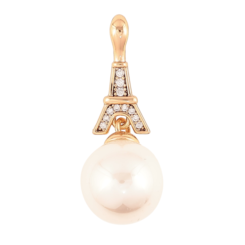 Кулон Xuping Позолота 18K «Ейфелева вежа з перлиною, ø 12мм» для ланцюжка до 3мм фото №1