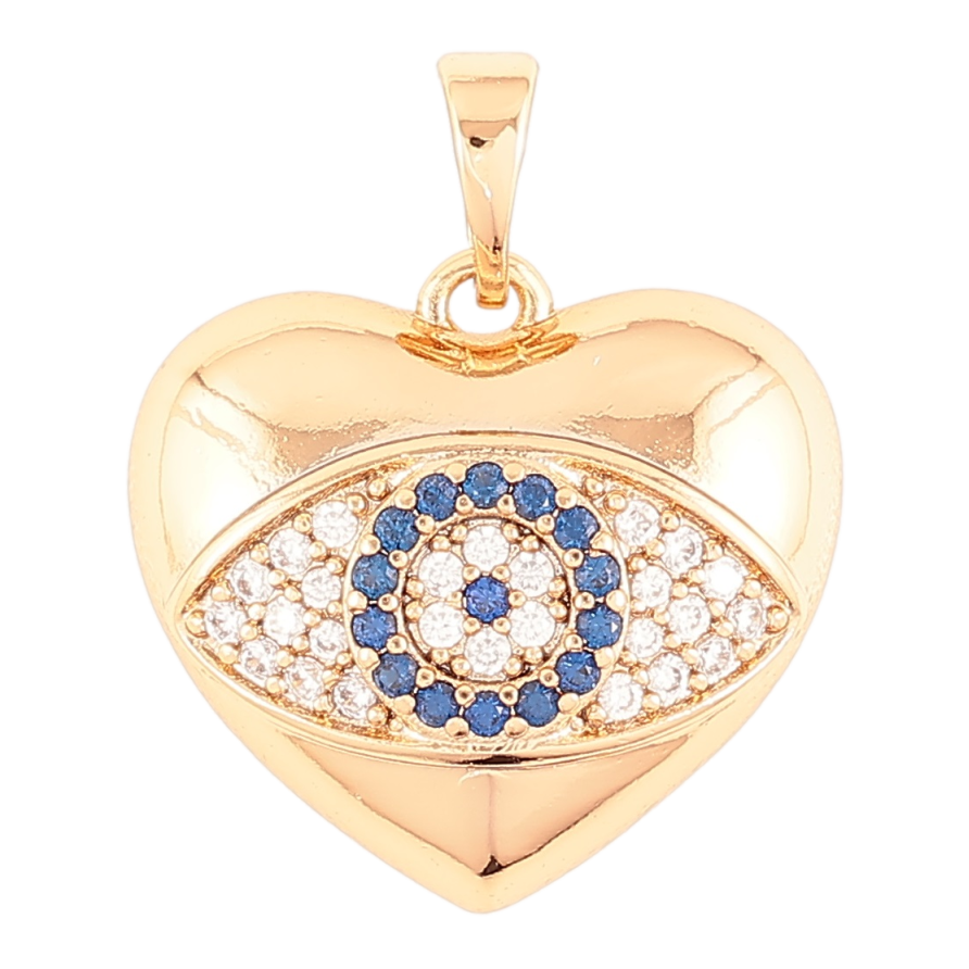 Кулон Xuping Позолота 18K Сердечко с узором Глаз для цепочки до 5мм фото №1