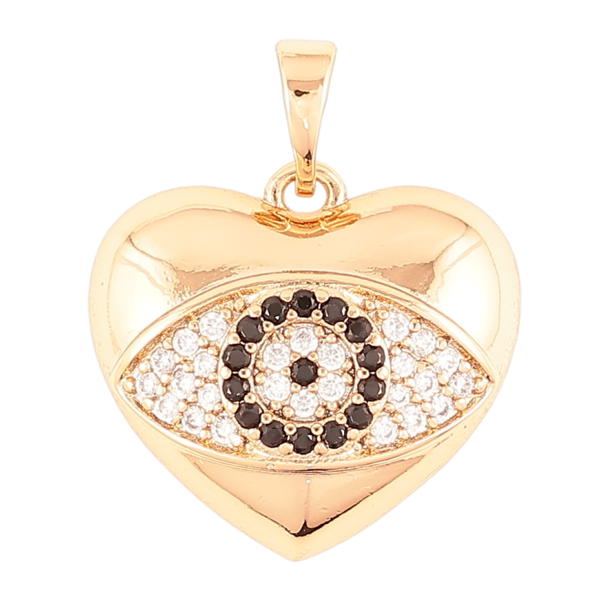 Кулон Xuping Позолота 18K Сердечко с узором Глаз для цепочки до 5мм фото №1