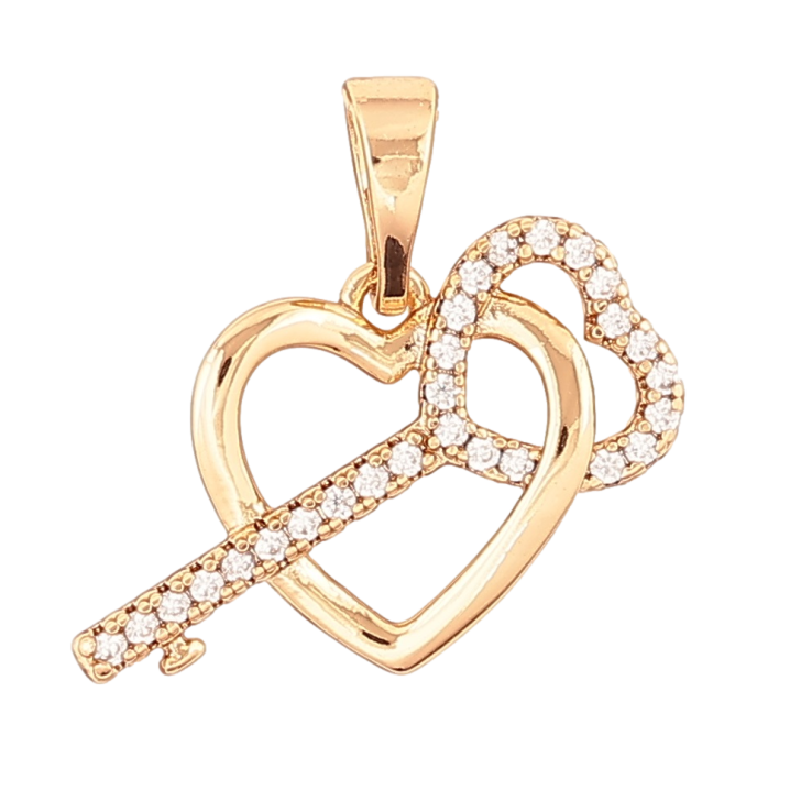 Кулон Xuping Позолота 18K «Сердечко з ключиком» для ланцюжка до 5мм фото №25