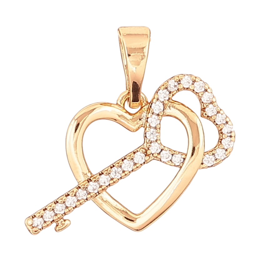 Кулон Xuping Позолота 18K «Сердечко з ключиком» для ланцюжка до 5мм фото №1 Кулон Xuping Позолота 18K «Сердечко з ключиком» для ланцюжка до 5мм фото №1