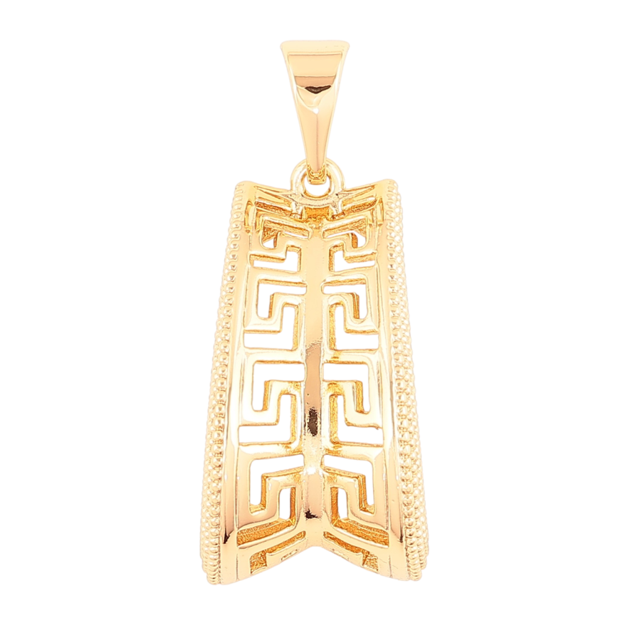 Кулон Xuping Позолота 18K Резной греческий узор для цепочки до 7мм фото №1