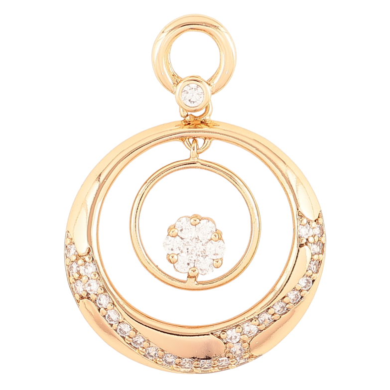 Кулон Xuping Позолота 18K «Колечка з цирконієм» для ланцюжка до 4мм фото №1