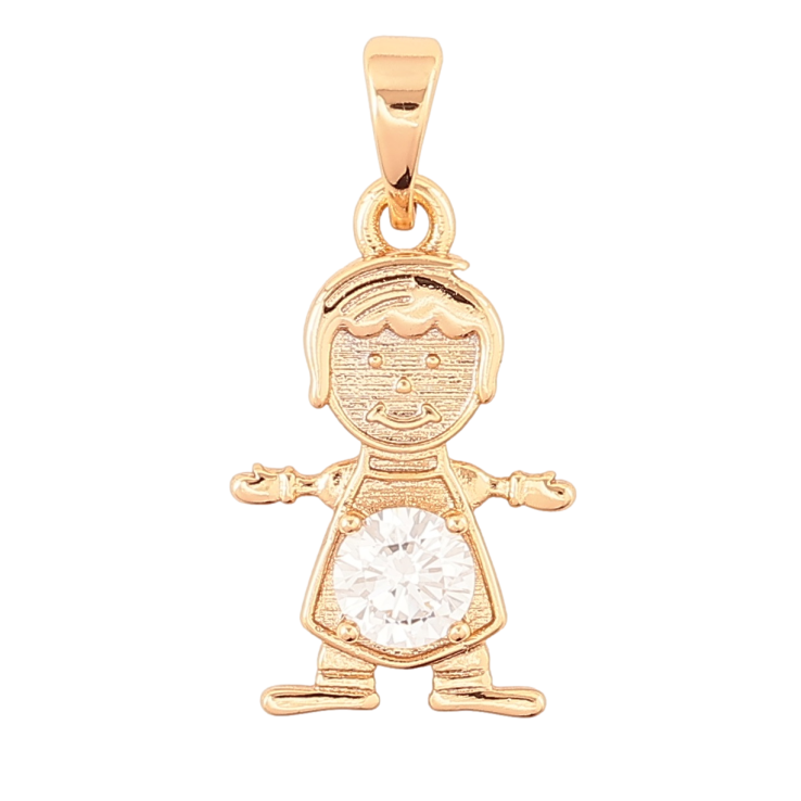 Кулон детский Xuping Позолота 18K Девочка с фианитом для цепочки до 5мм фото №3