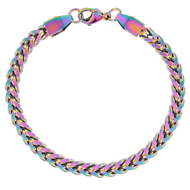 Браслет Xuping ТТМ Stainless Steel колір Хамелеон «Ланцюжок плетіння Колосок» розмір 20см х 5мм фото №14