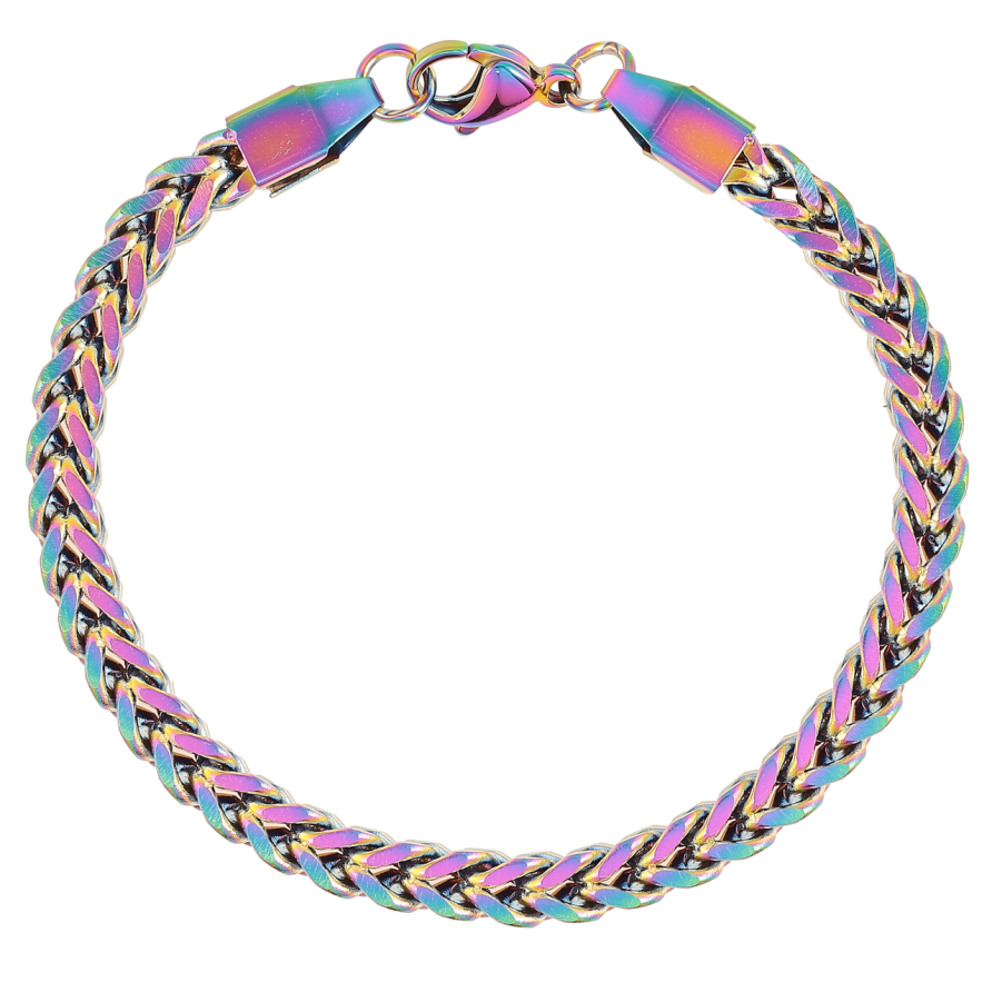 Браслет Xuping ТТМ Stainless Steel колір Хамелеон «Ланцюжок плетіння Колосок» розмір 20см х 5мм фото №1