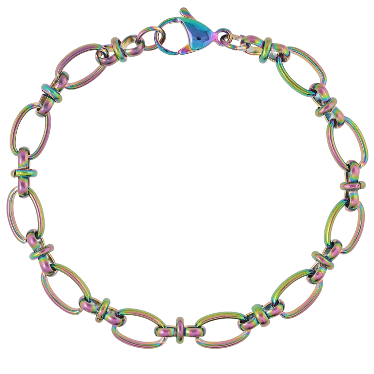 Браслет Xuping ТТМ Stainless Steel колір Хамелеон «Ланцюжок Фантазійне плетіння» розмір 20см х 7мм фото №22