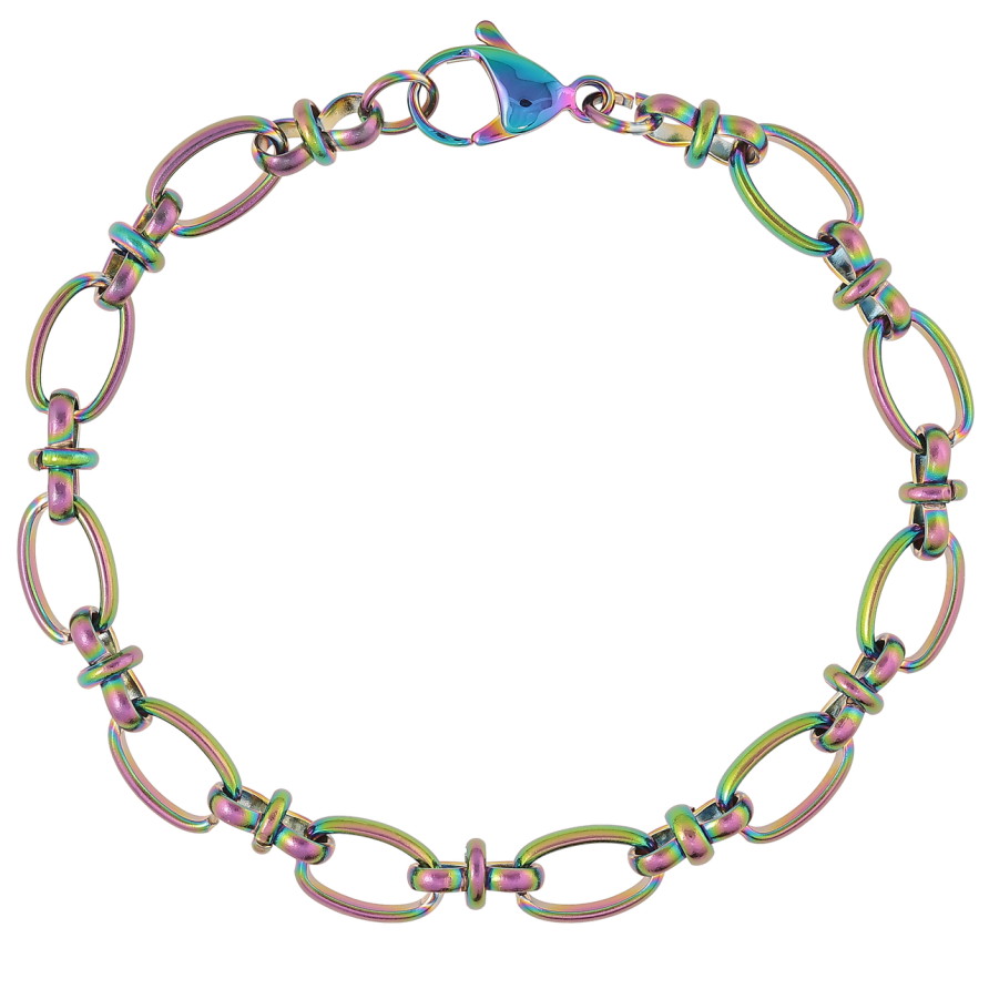 Браслет Xuping ТТМ Stainless Steel колір Хамелеон «Ланцюжок Фантазійне плетіння» розмір 20см х 7мм фото №1