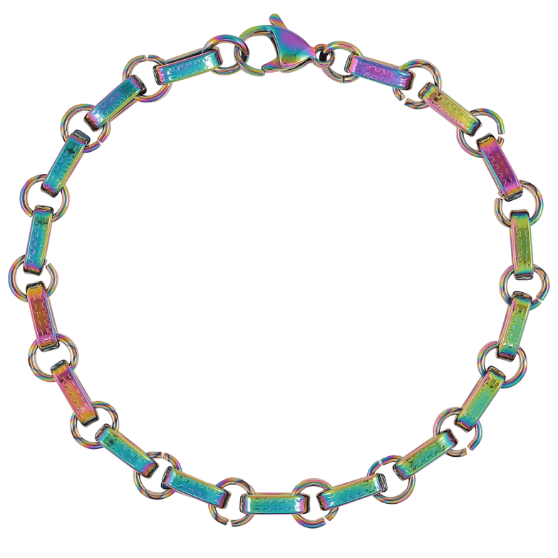 Браслет Xuping ТТМ Stainless Steel цвет Хамелеон Фантазийное плетение размер 22см х 7мм фото №1