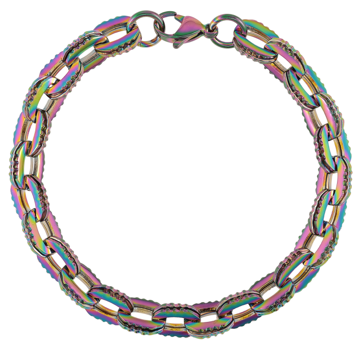 Браслет Xuping ТТМ Stainless Steel колір Хамелеон «Фантазійне Якірне плетіння» розмір 22.5см х 8мм фото №18