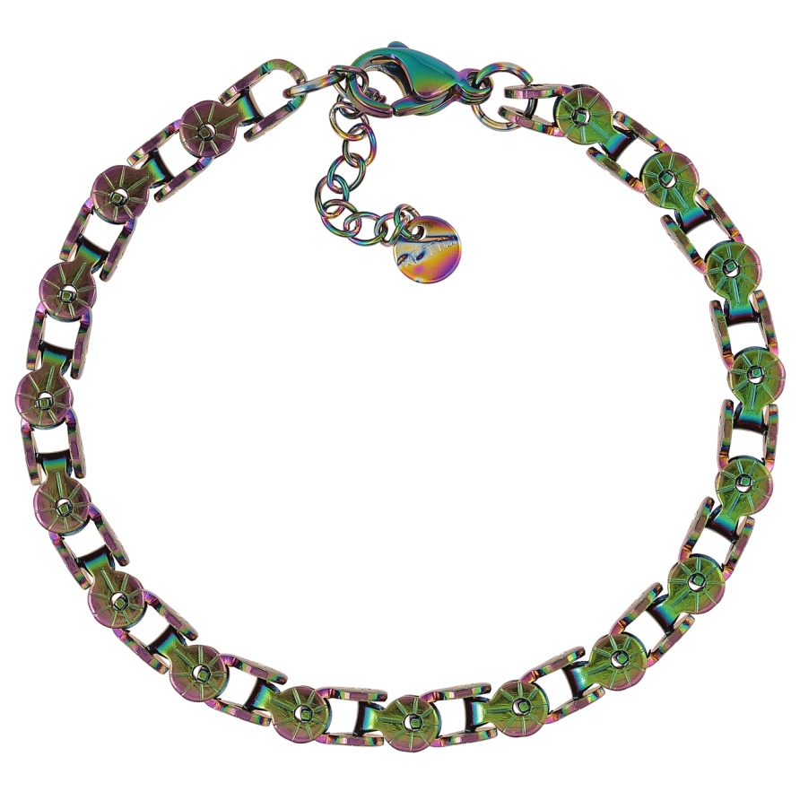 Браслет Xuping ТТМ Stainless Steel колір Хамелеон «Плетіння Фантазійне» розмір з доп.ланцюжком 18.5-21см х 5мм фото №1