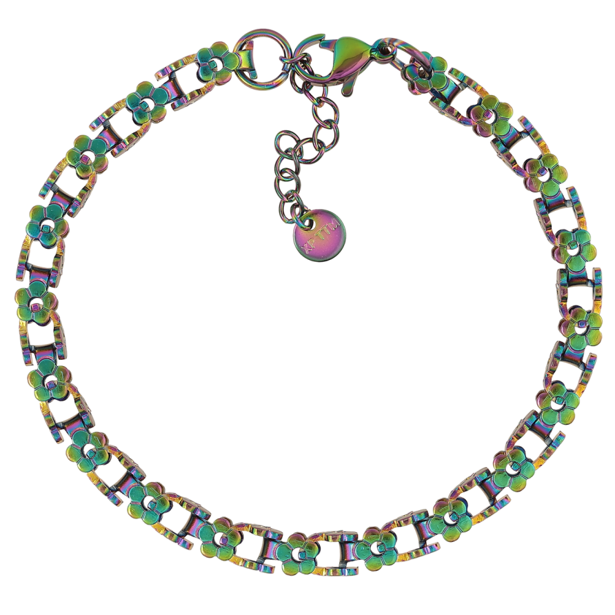 Браслет Xuping ТТМ Stainless Steel колір Хамелеон «Плетіння Фантазійне» розмір з доп.ланцюжком 18.5-21см х 5мм фото №1