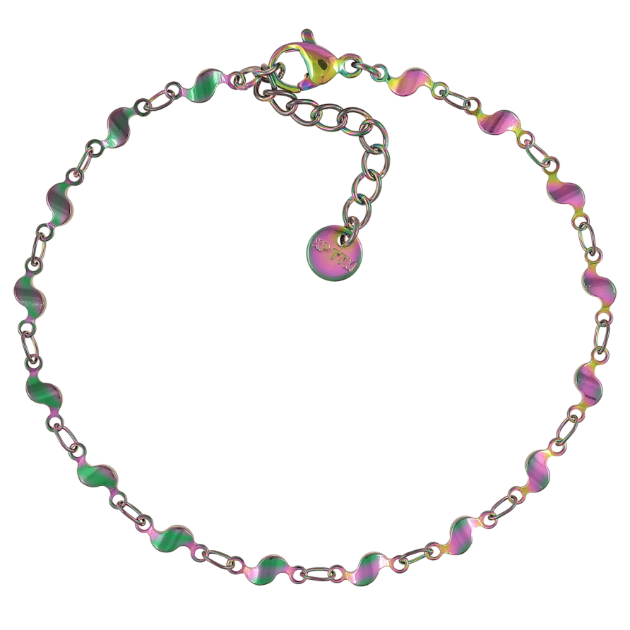 Браслет Xuping ТТМ Stainless Steel колір Хамелеон «Плетіння Фантазійне» розмір з доп.ланцюжком 18.5-21см х 3мм фото №1