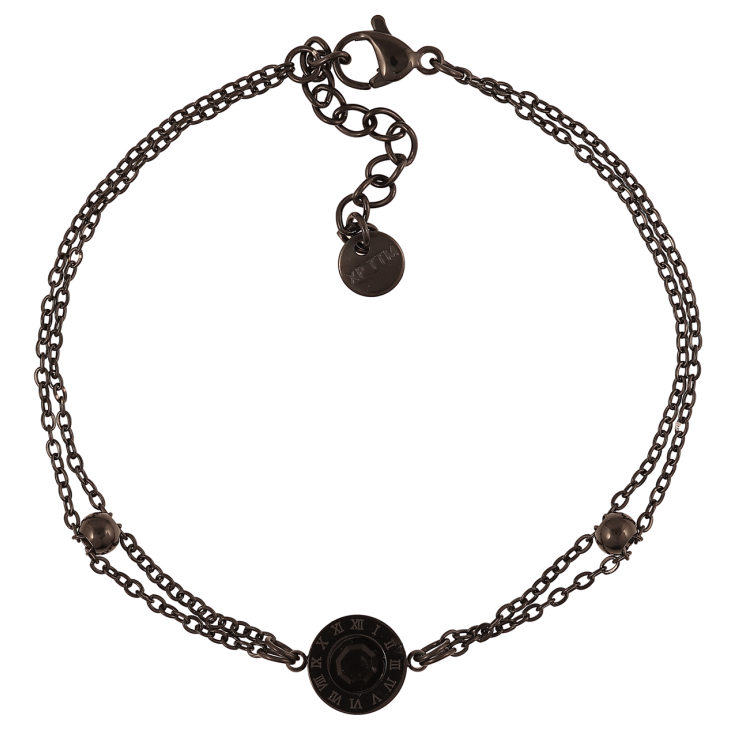 Браслет Xuping колір Black «Подвійний ланцюжок зі вставками» розмір з доп. ланцюг. 18-21см х 2мм фото №8