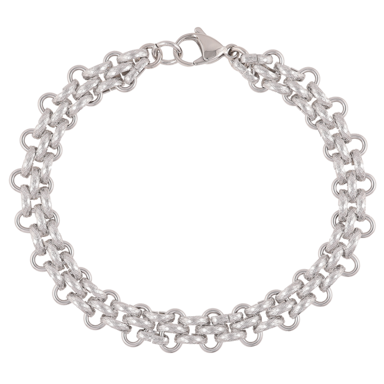 Браслет Xuping ТТМ Stainless Steel колір Родій «Браслетне плетіння» розмір 22.5см х 10мм фото №5