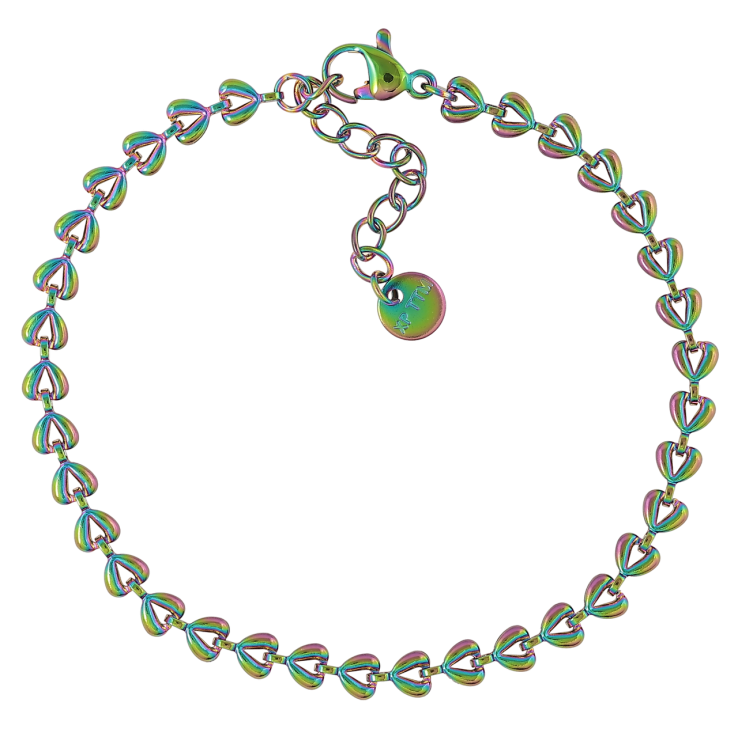 Браслет Xuping ТТМ Stainless Steel колір Хамелеон «Плетіння Сердечка» розмір з доп.ланцюжком 17-20см х 4мм фото №5