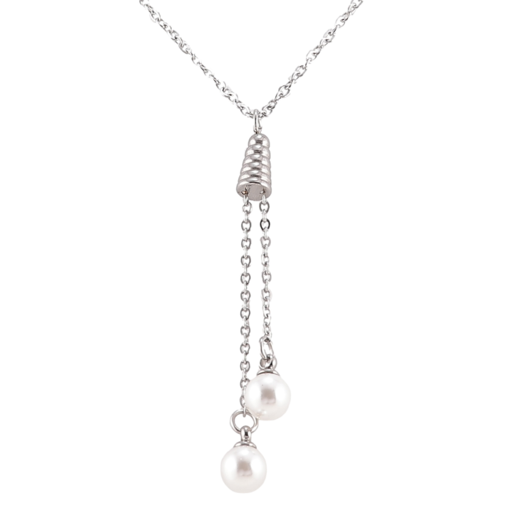 Підвіска на ланцюжку Xuping ТТМ Stainless Steel колір Родій «Перлинні підвіски» дл. 46-51см х 1.5мм фото №15