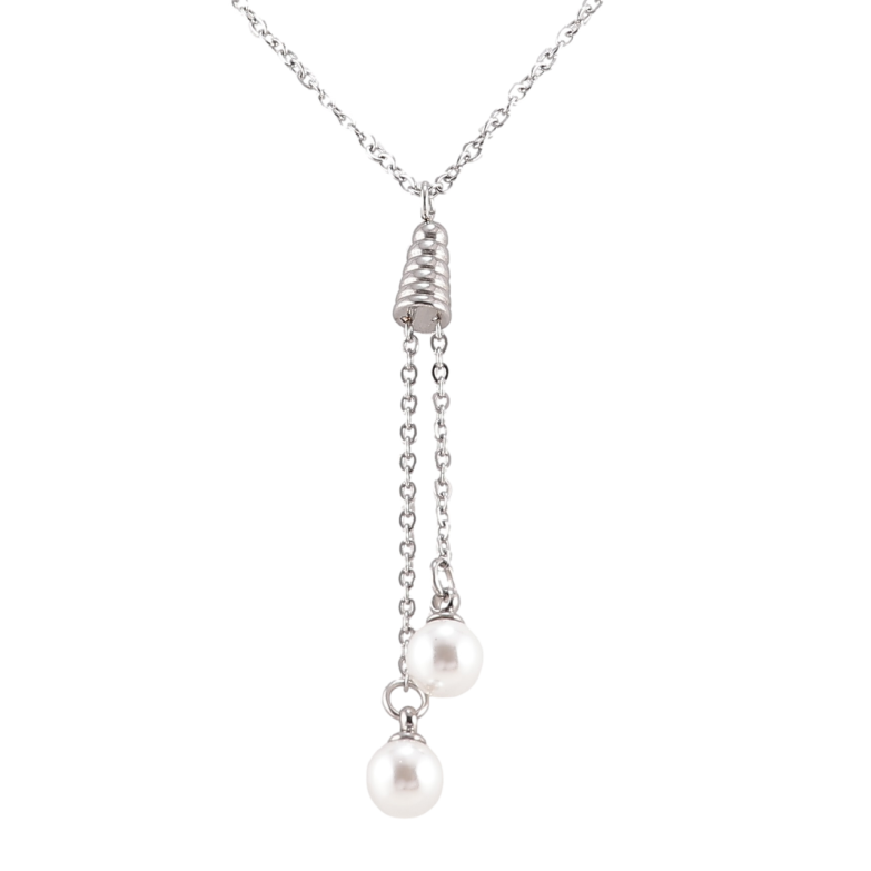 Підвіска на ланцюжку Xuping ТТМ Stainless Steel колір Родій «Перлинні підвіски» дл. 46-51см х 1.5мм фото №18