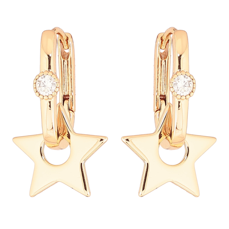 Серьги Xuping Позолота 18K подвески на колечках Звезды 2 в 1 фото №14