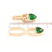 Серьги Xuping Позолота 18K подвески на колечках Зеленые кристальные сердечки 2 в 1 фото №3