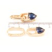 Серьги Xuping Позолота 18K подвески на колечках Синие кристальные сердечки 2 в 1 фото №3