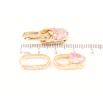 Серьги Xuping Позолота 18K подвески на колечках Розовые кристальные сердечки 2 в 1 фото №3