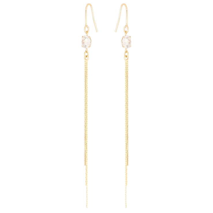 Сережки Xuping Позолота 18K французький замок «Підвіски з фіанітами та ланцюжками» фото №7