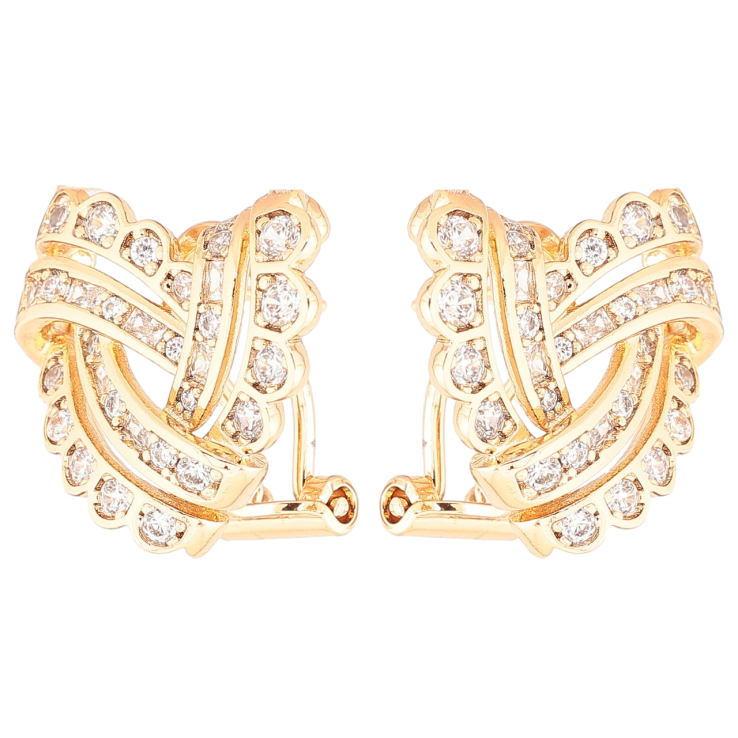 Серьги Xuping Позолота 18K итальянский замок Декоративный узор с цирконием фото №23