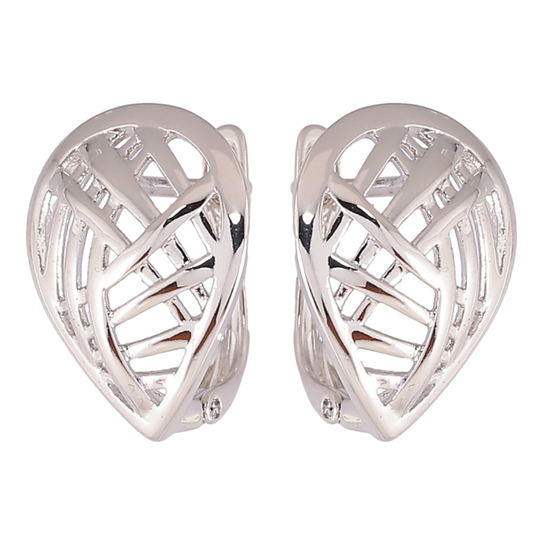 Серьги Xuping Родий английский замок Резной узор фото №1