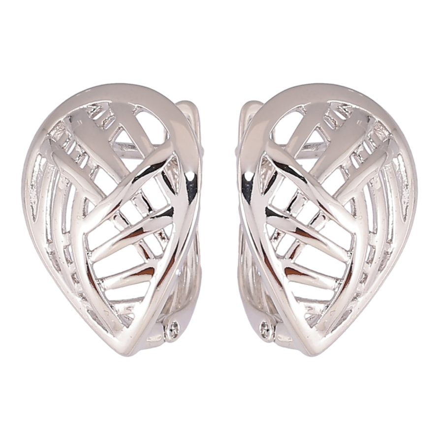 Серьги Xuping Родий английский замок Резной узор фото №1