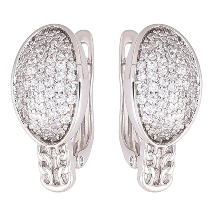 Серьги Xuping Родий английский замок Инкрустация цирконием фото №5